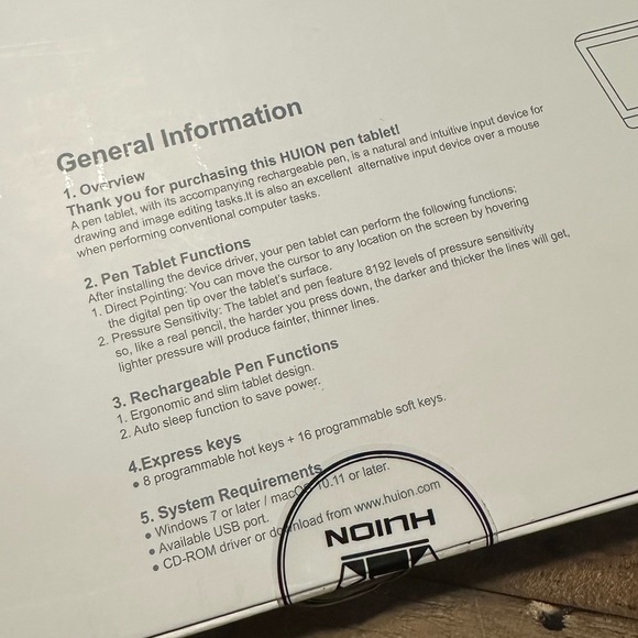 Huion H610Pro Graphic Drawing Tablet - Picture 3 of 4